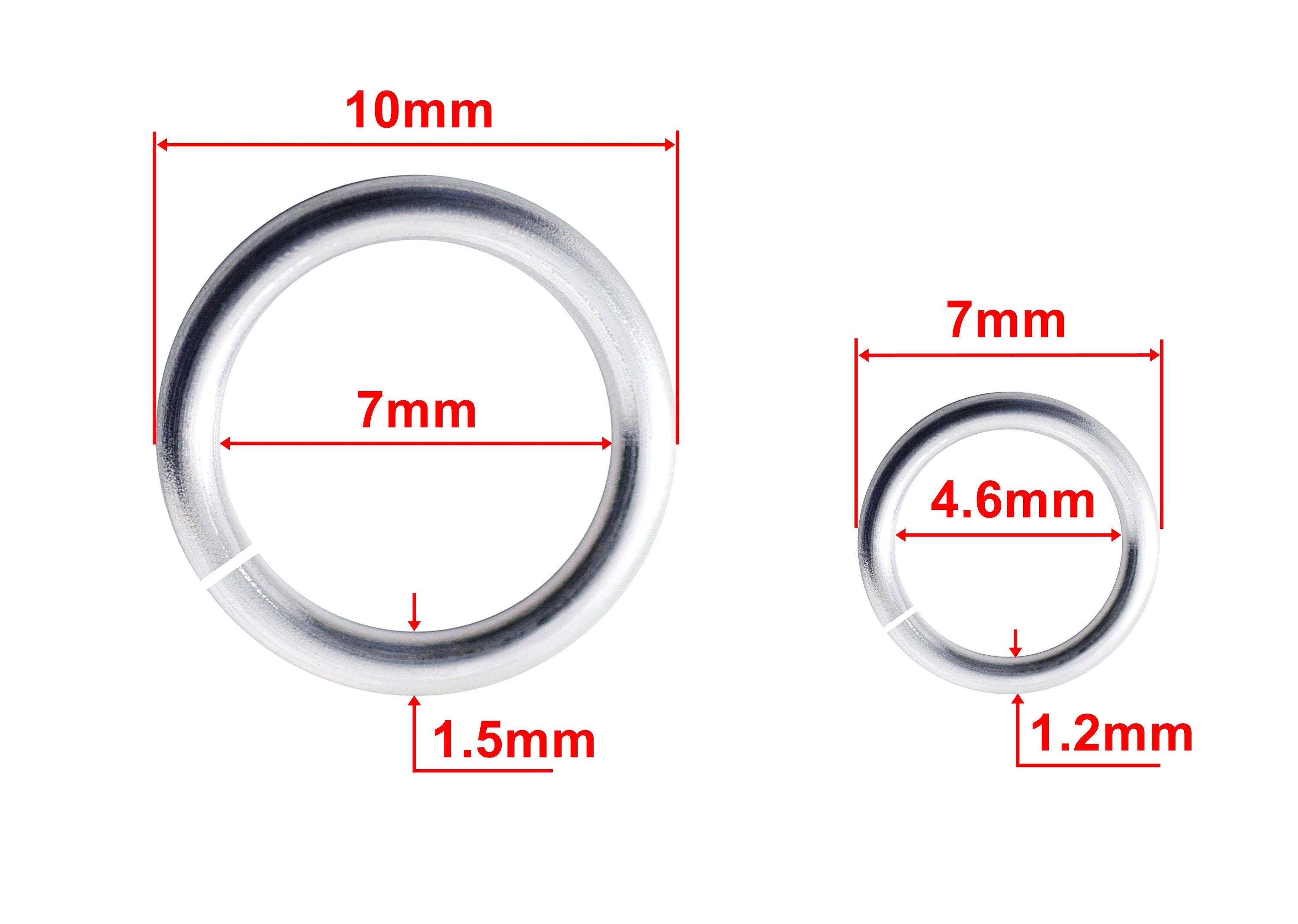 50pcs Open Jump Rings 7mm 10mm 14 16 Gauge Stainless Steel Precisely Cuted High Quality Polished Silver Color Craft Supplies Jewelry Making